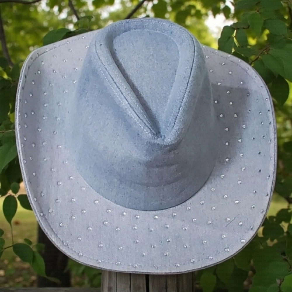 Denim Cowgirl Hat - Embellished